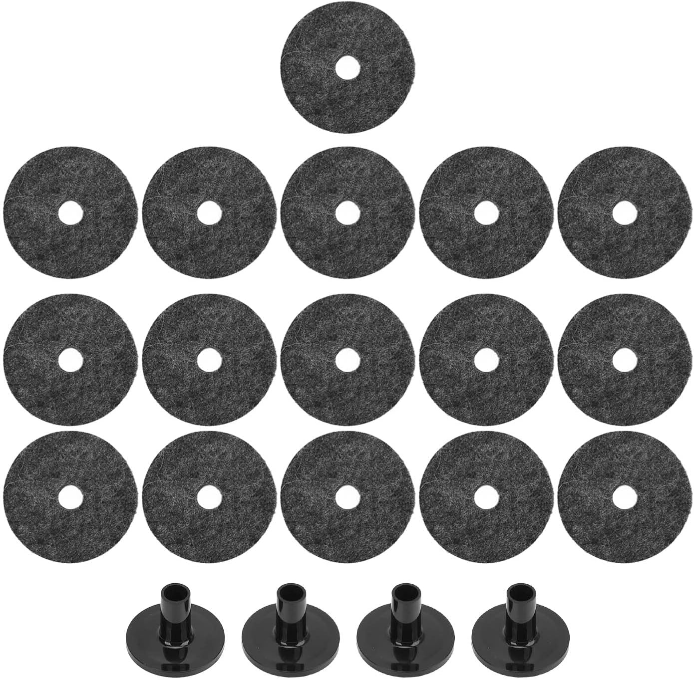 Cymbal Accessories, Durable 20Pcs Replacement Set Drum Kit Parts with Plastic Sleeves Felt Washers for Drummers Home Studios Live Performances