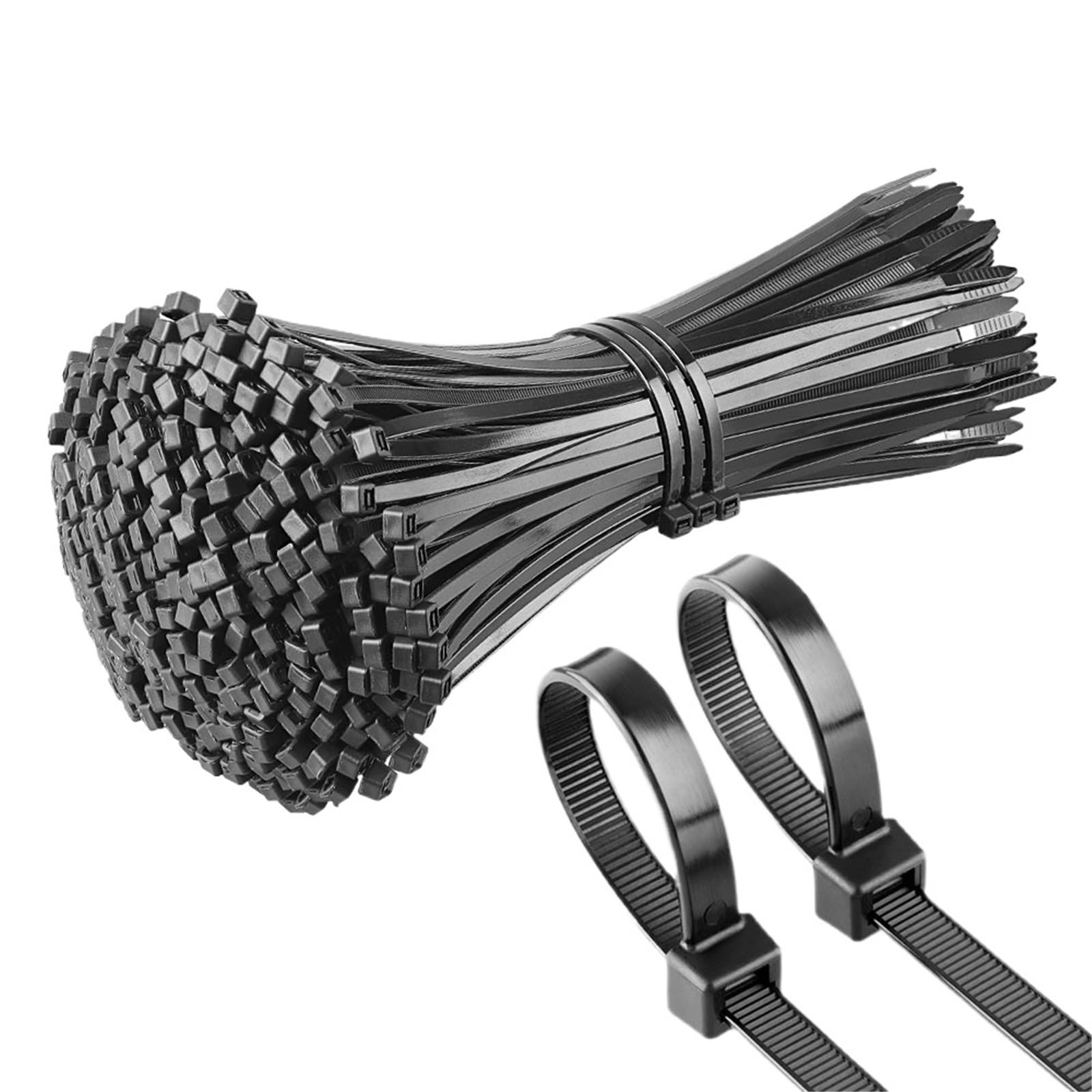 Bridas de nylon con clip, Bridas for cables de nailon y plástico con autobloqueo, negras, blancas, 6,5 mm x 15-50 cm(Black,6.5mm x 45cm 100pcs)
