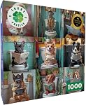 Lucky Puzzles - Dogs in The Loo: A Toilet Tail - 1000 Piece Jigsaw Puzzle for Adults | Funny Dogs Puzzle | Hilarious Dog Bathroom Humor Puzzle