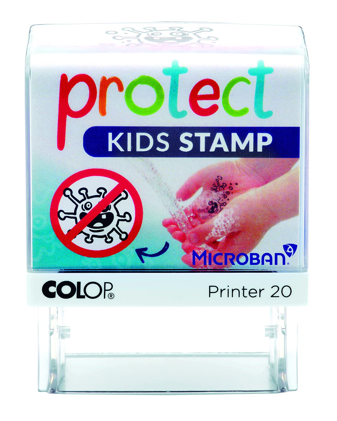 Colop - Stempel do prania ręcznego - stempel do prawidłowego mycia rąk, 155227 190 x 120 mm, biały