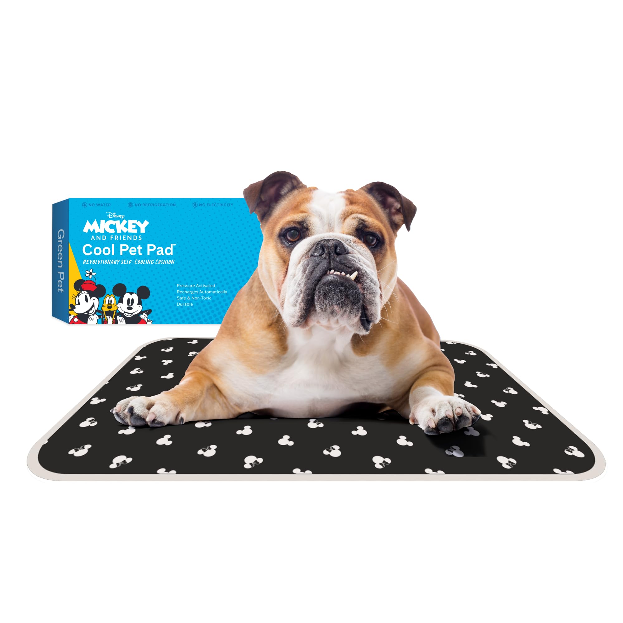 The Green Pet Shop Cool Pet Pad - Medium, Disney’s Mickey & Minnie Mouse - Self-Cooling, Pressure Activated Mat for Dogs & Cats from 21-45 lbs - Non-Toxic Gel, No Water Needed