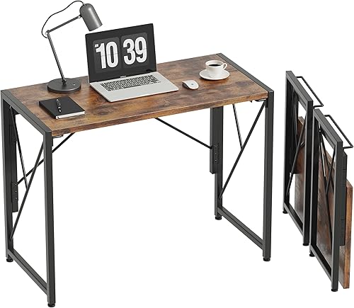 Escritorio plegable, pequeño escritorio plegable de 31.5 pulgadas para espacios pequeños, escritorio portátil para dormitorio, oficina en casa, mesa