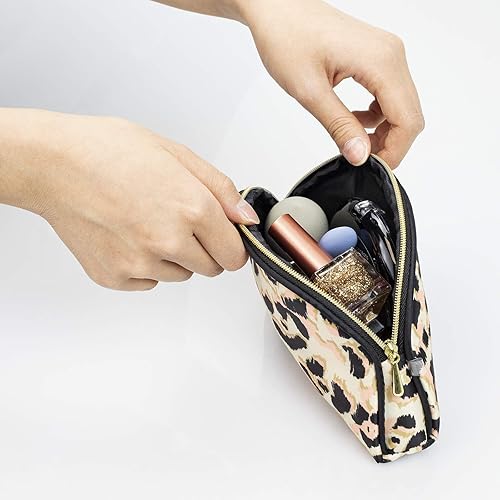 Miniatura 6 de Juego de bolsas de maquillaje de 3 piezas para padres, negro, (Black and Leopard)