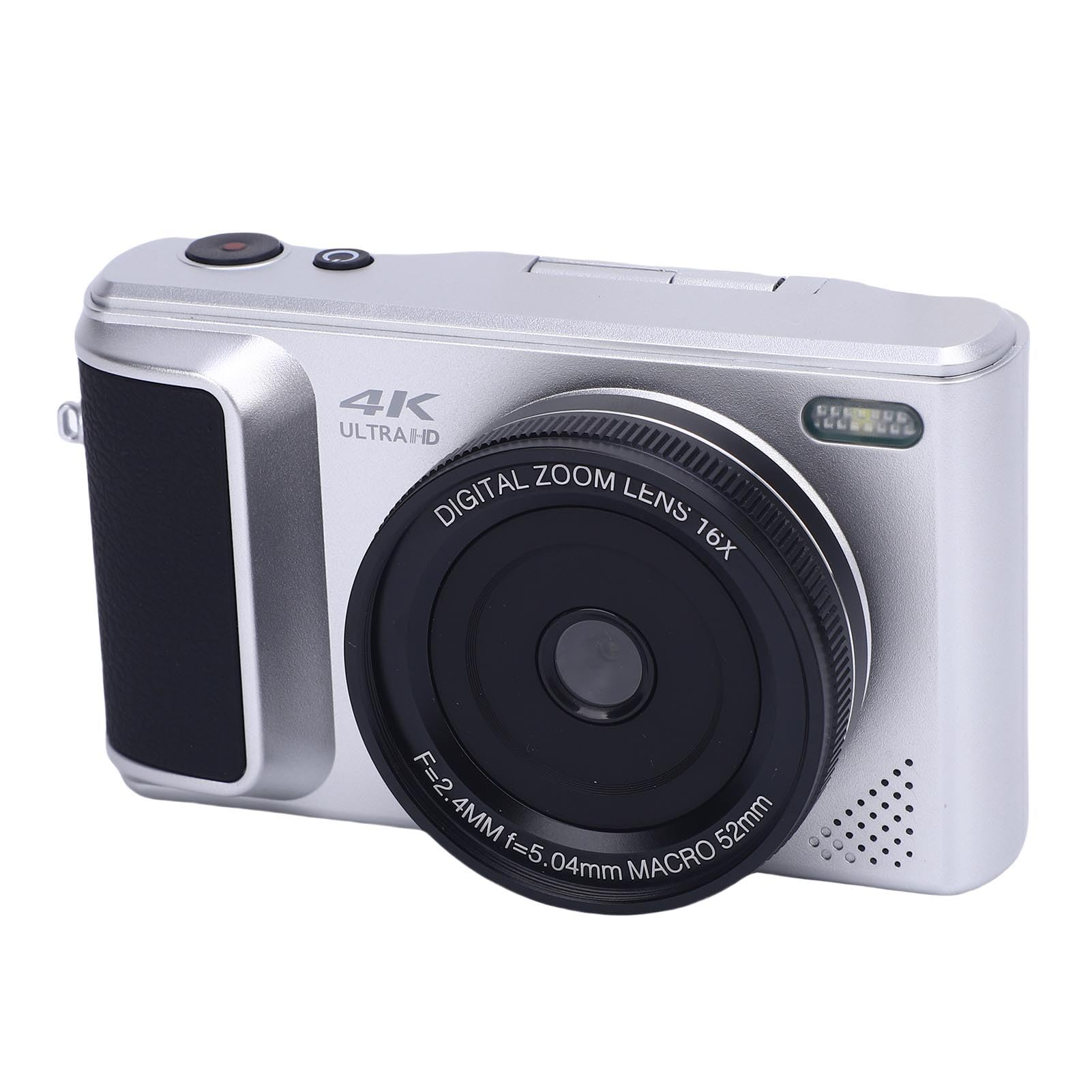 Jectse Camera Digitale 4K per Fotografia, Fotocamera da Vlogging da 64 MP con Schermo a Flip, Punto Zoom Digitale 16x e Scatto di Camara per Principianti per Principianti (SILVER)