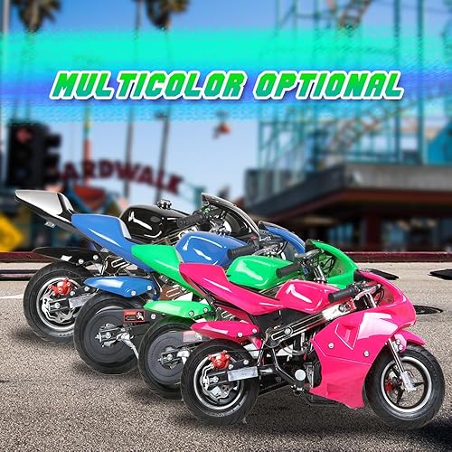 Miniatura 7 de HOVER HEART Mini bicicleta de bolsillo para niños, modelo G00002 de 40 CC de 4 tiempos con neumático todoterreno, suspensiones, frenos de disco,