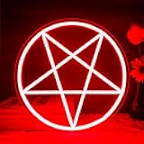 Allball Satanic Pentagram Neon Sign, Dimmable LED Gothic Pentagram Neon Light, USB Powered for Home Bedroom Dorm College Party Christmas Gifts(13 * 13in)