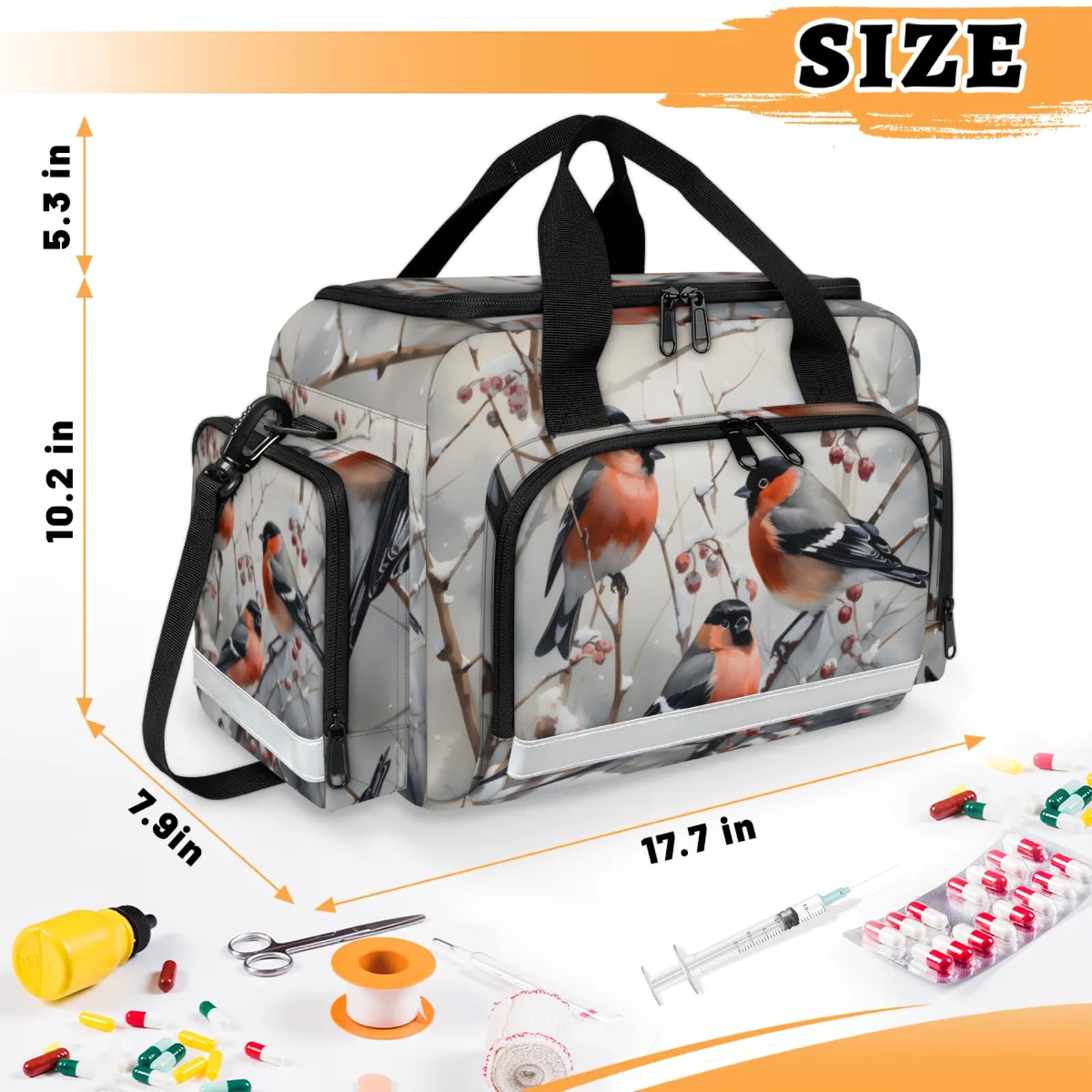 GzLeyigou First Aid Bags Empty, Handsome Birds Emergency Bag First Aid Kit Multiple Compartment Kit Carrier On Call Trauma Bag For Paramedics Emergency Medical Supplies Kit