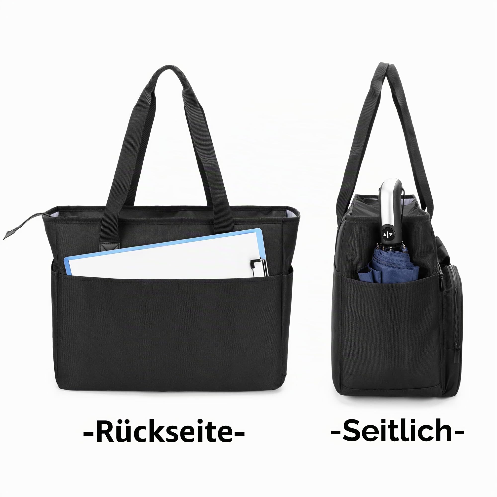 Trunab Krankenschwestertasche mit Gepolsterter 15,6 Zoll Laptop-Hülle | Arzttasche mit Mehreren Taschen für Heimgesundheitspflege, Krankenpfleger, Studenten - Schwarz