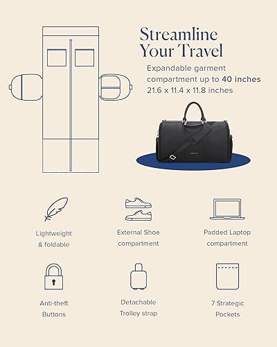 Miniatura 6 de Garment Bags For Travel Garment Duffle Bag, Convertible Garment Bags For Travel Carry On Garment Bag Large Hanging Duffle Bag, Suit Carry On Garment
