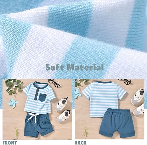 Miniatura 6 de Aalizzwell Camiseta de verano para bebés recién nacidos, pantalones cortos Harem