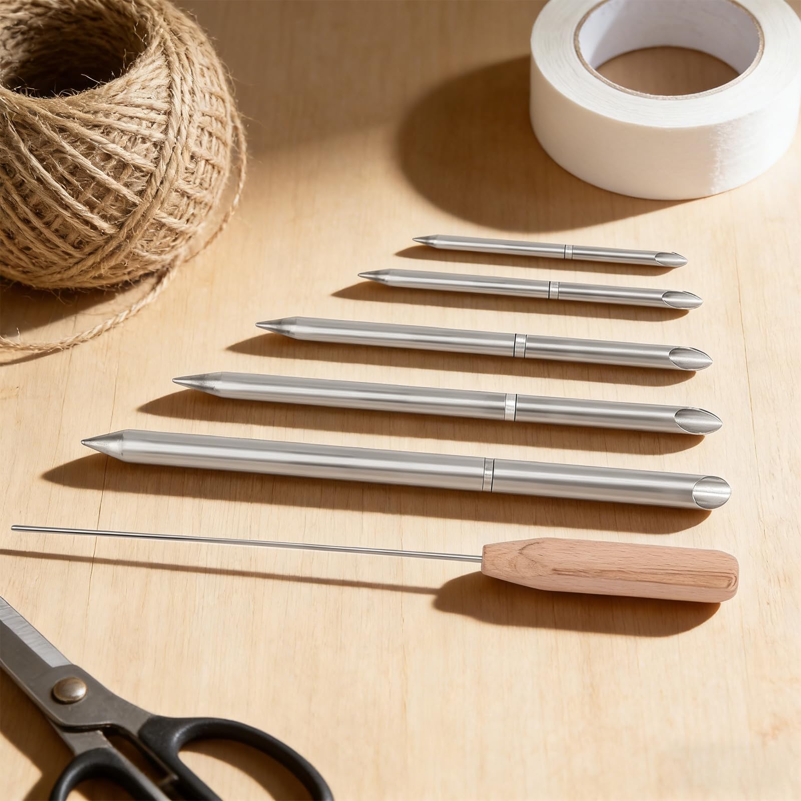Lot de 7 outils d'épissure de corde avec sac de rangement | Comprend 1/2", 1/4", 5/16", 3/8", 7/16" pour connecter des cordes tressées