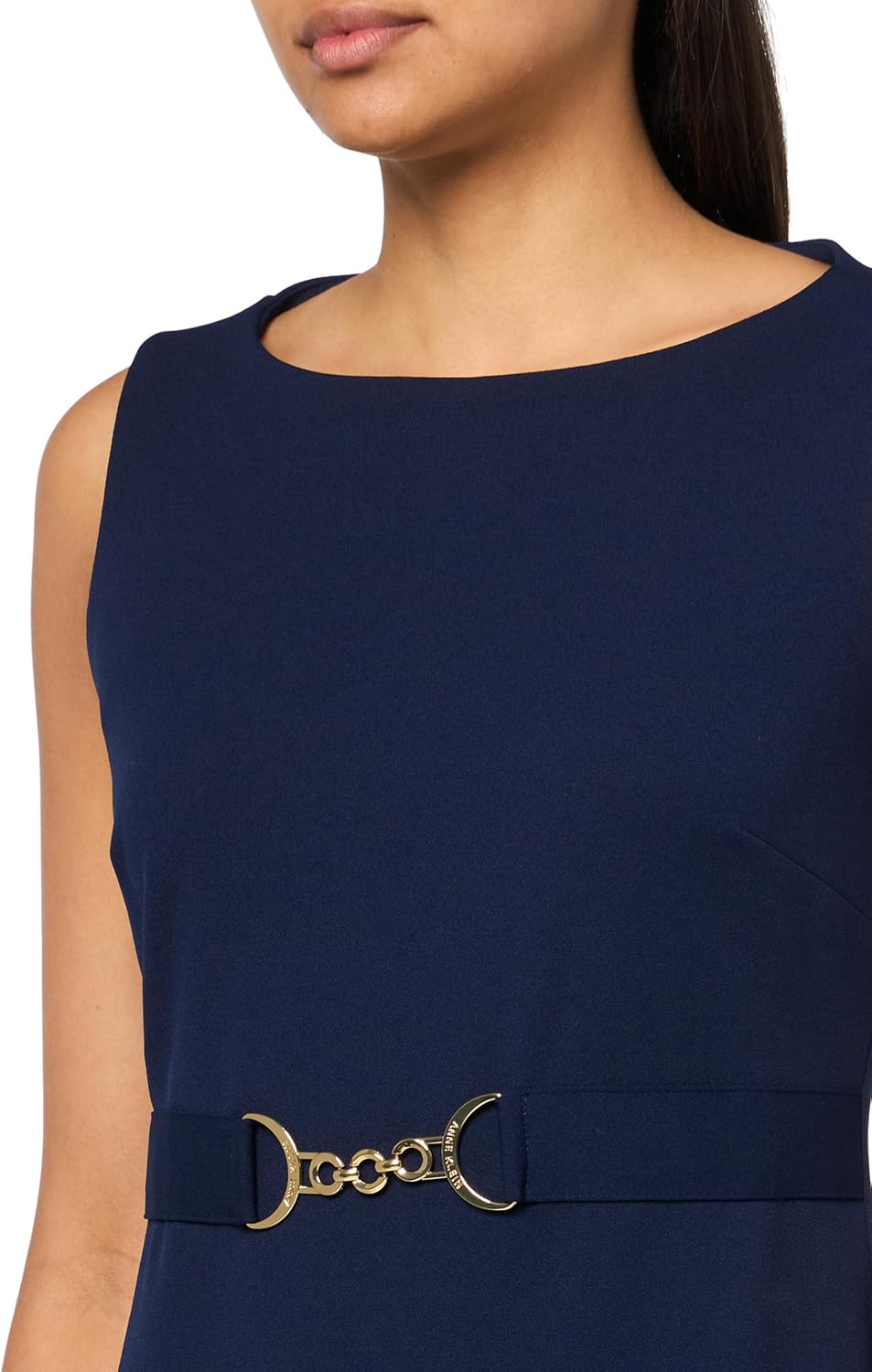Anne Klein Womens Sleeveless, Belted A-line Dress - Image 3