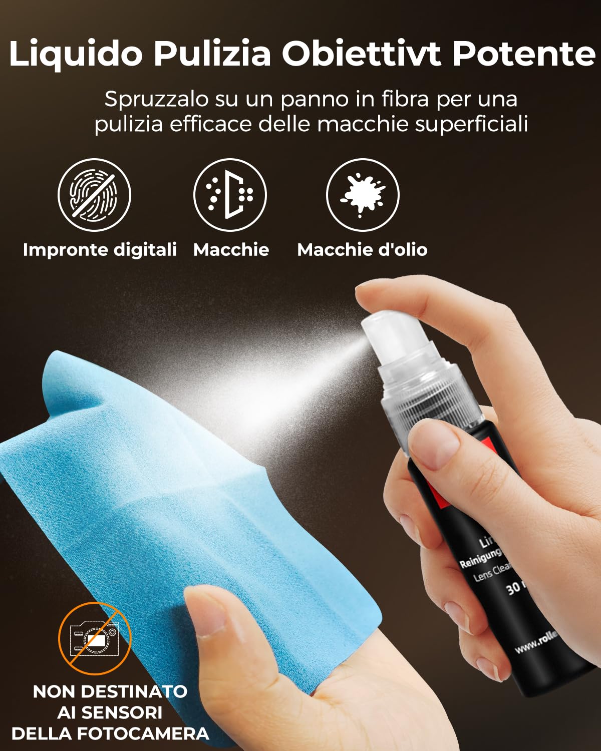 Kit Pulizia Macchina Fotografica Travel, Rollei 7 in 1 Kit Pulizia Camera Fotografica con Lenspen/Air Blower/Liquido Pulizia/Panni per la Pulizia, Kit Pulizia Fotocamera per Nikon Sony Canon