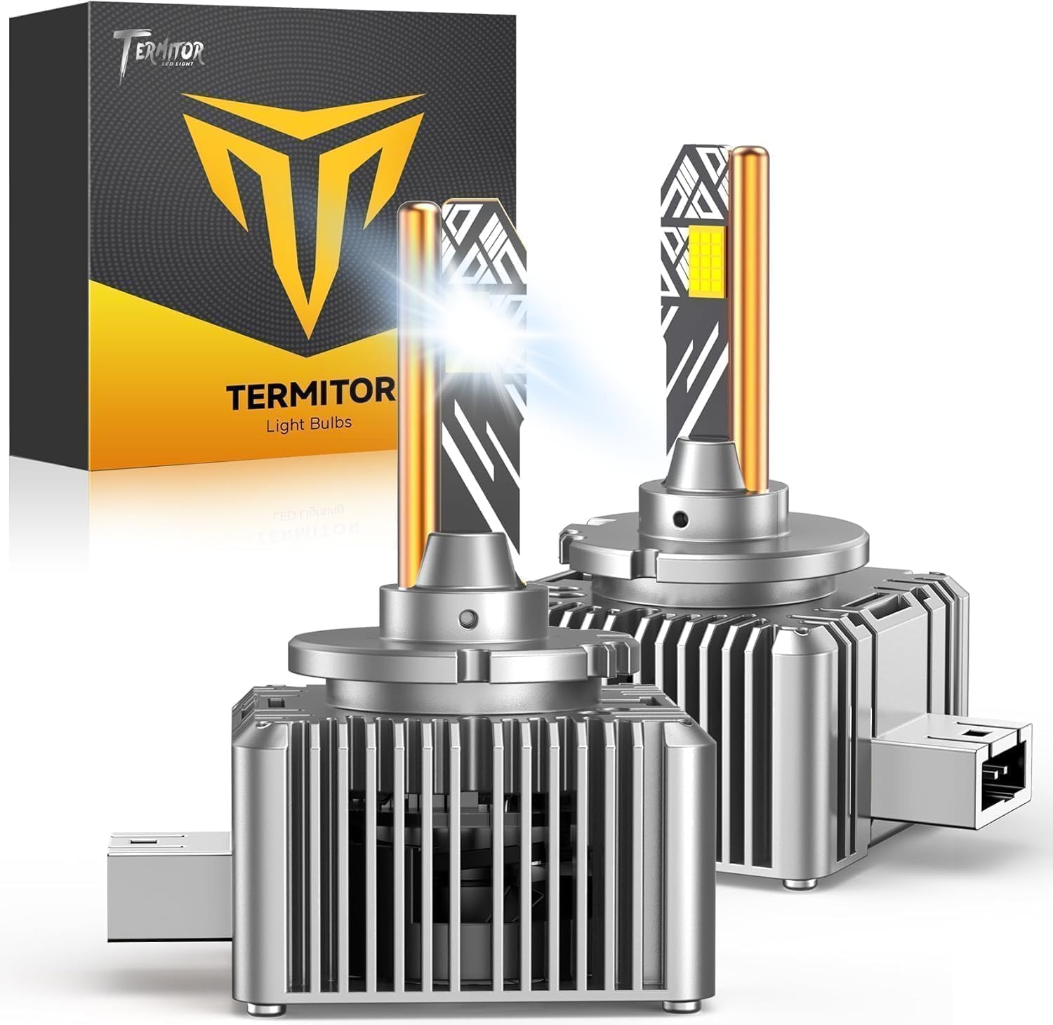 Termitor D3S 전구, 80,000LM 6500K | IP68 방수, 1:1 OEM 다이렉트 핏, 긴 내구성, 안개용 1000% 밝은 D3S 조명, 2개 팩