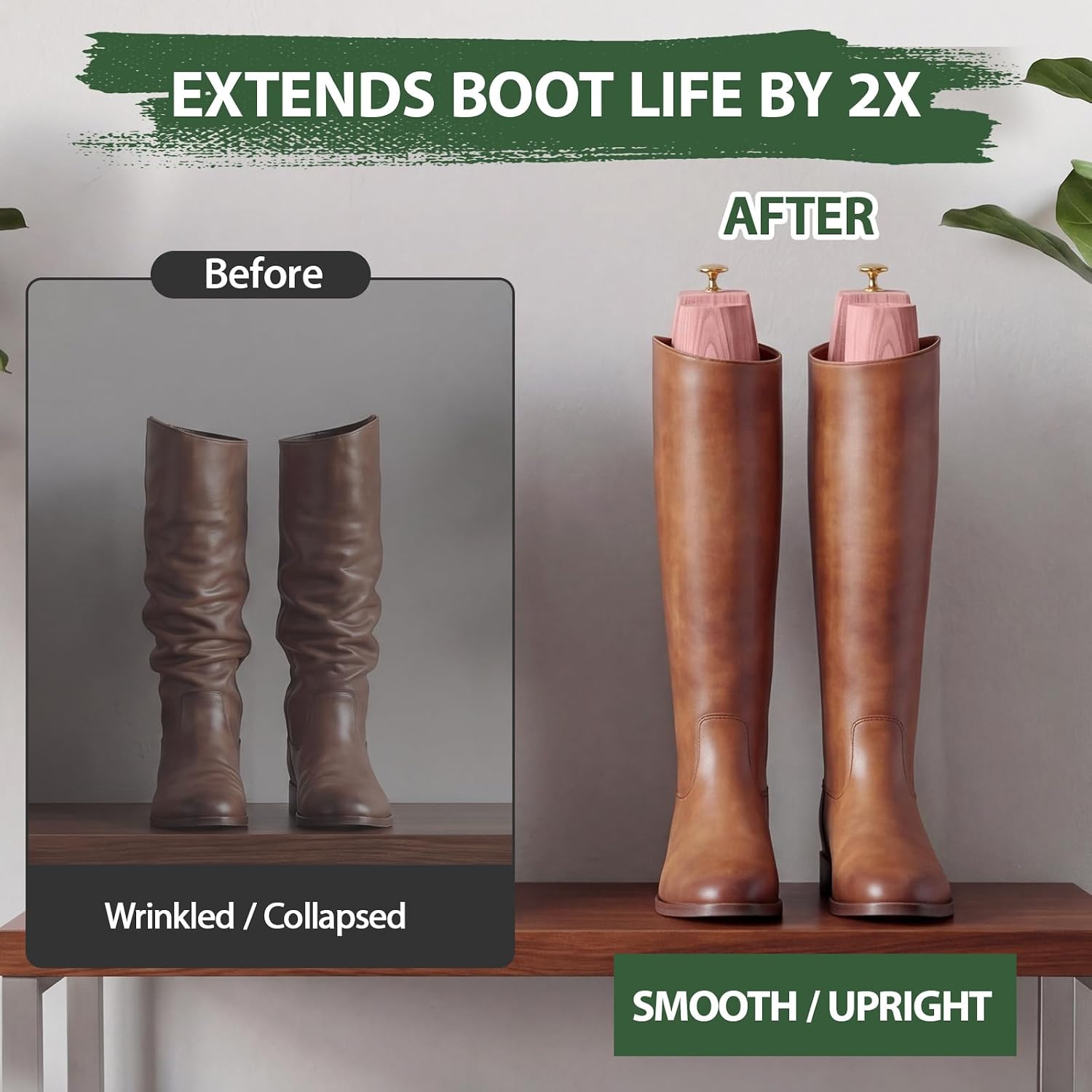 Mifoci 14'' 12''cedar Boot Tree Shaft Shaper Tall Boots Stretcher Insert Shape Holders 100% Natural Cedar for Men & Women