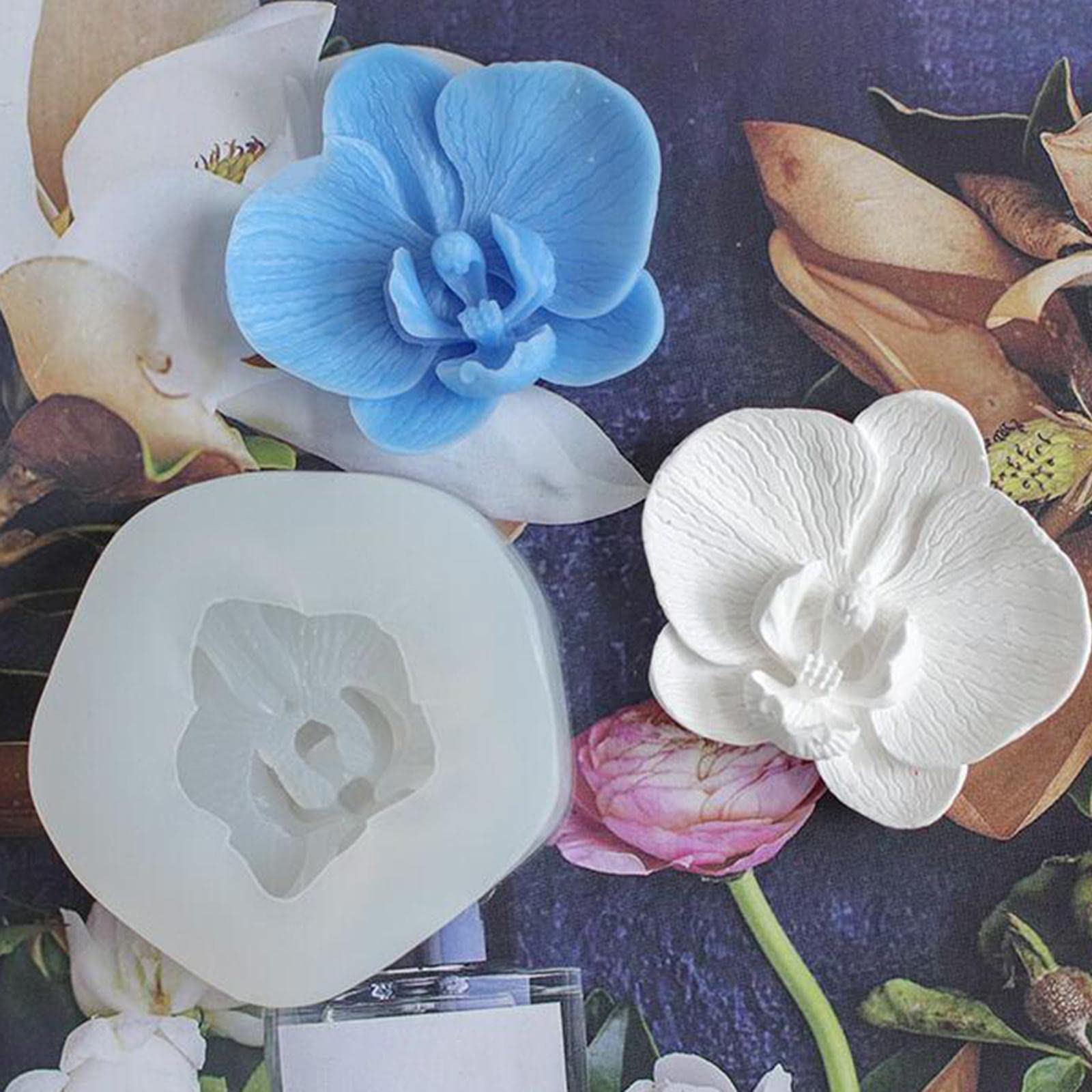 10 zestawów kwiatowych silikonowych form do świec mydło formy do aromaterapii świece rzemiosło dekoracja, Phalaenopsis