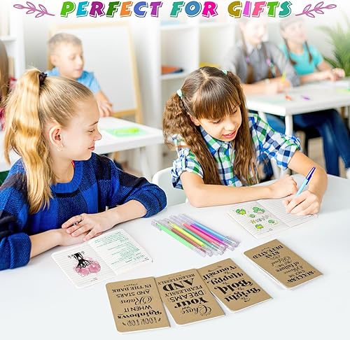 Miniatura 6 de 24 cuadernos inspiradores a granel con 24 bolígrafos coloridos, juego de bloc de notas de bolsillo pequeño, regalos motivacionales a granel para