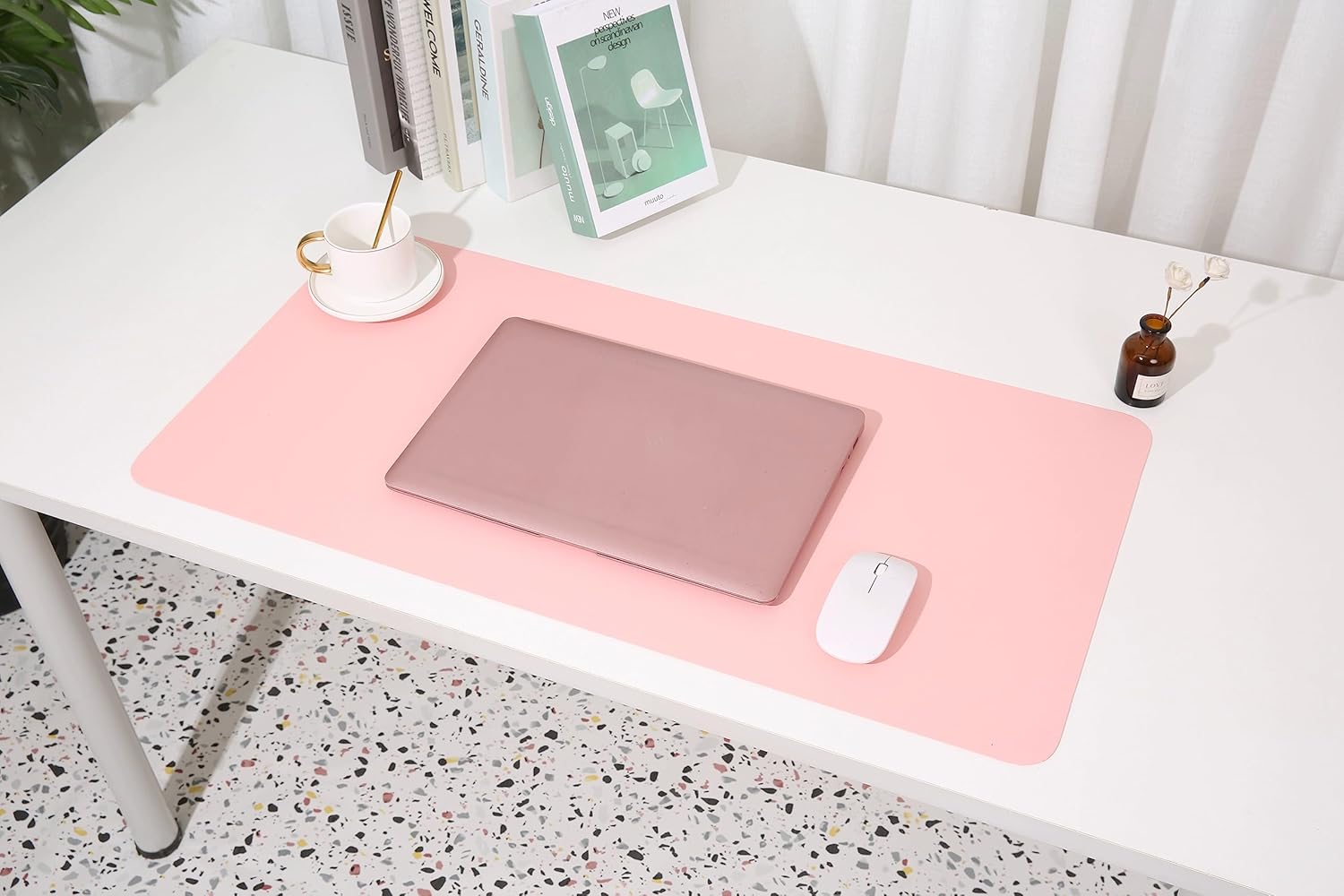 KetterlePPE Pink Desk Pad, Large Mouse Mat, Keyboard Mat