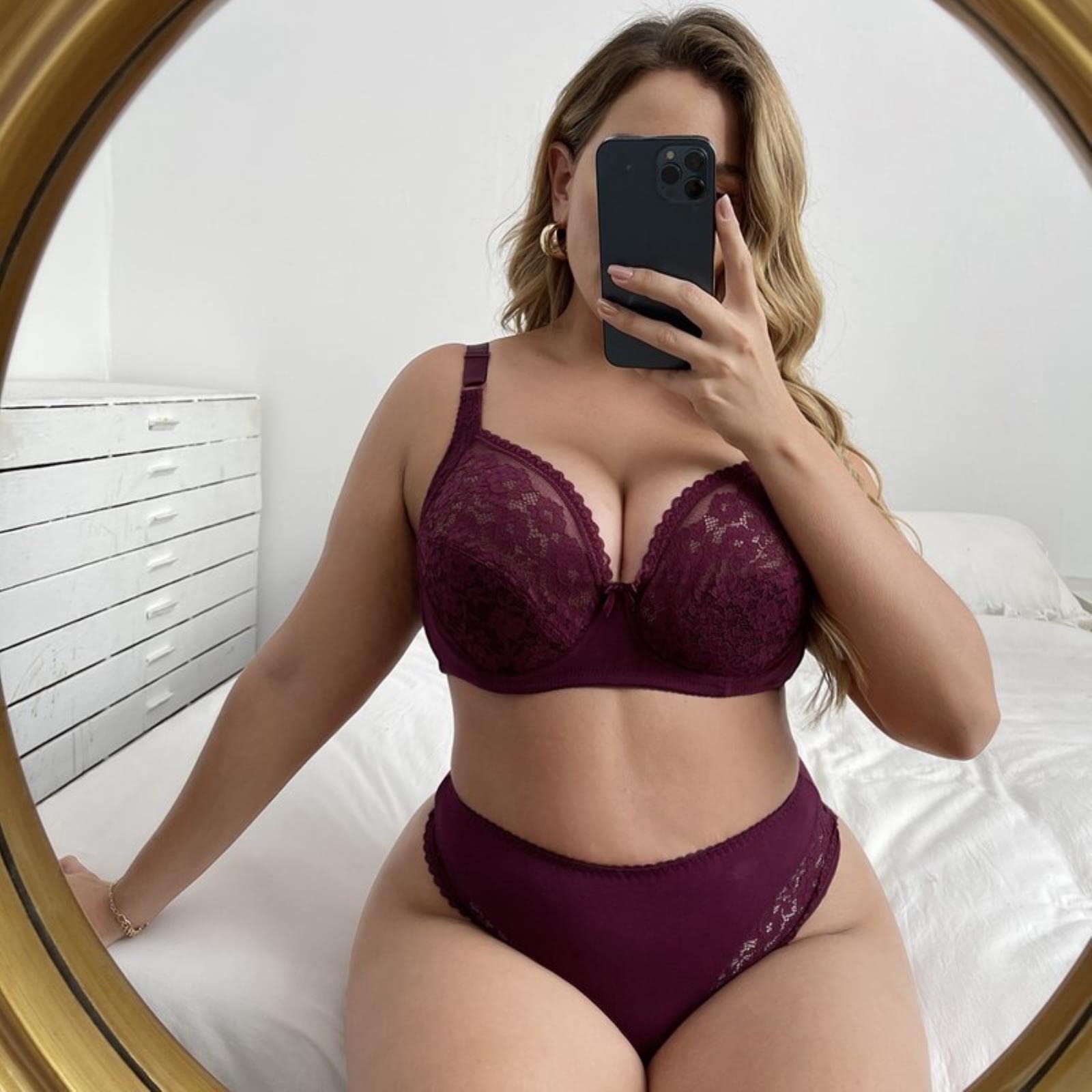 XXON 85D 90D 95D 100D 105D 110D Big Size Women's Bra Set String Femme Sexy  Lingerie Set Unlined Unpadded Set Panties and Bra Beige, 44D or 100D :  Amazon.de: Fashion