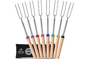 Zulay Kitchen Smores Sticks - Set of 8, Extendable Marshmallow Roasting Sticks