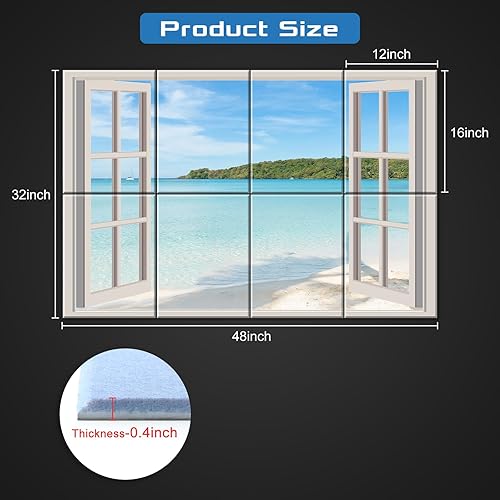 Miniatura 101 de Paquete de 8 paneles acústicos artísticos de espuma a prueba de sonido para paredes, paneles decorativos absorbentes de sonido de 48 x 32 pulgadas