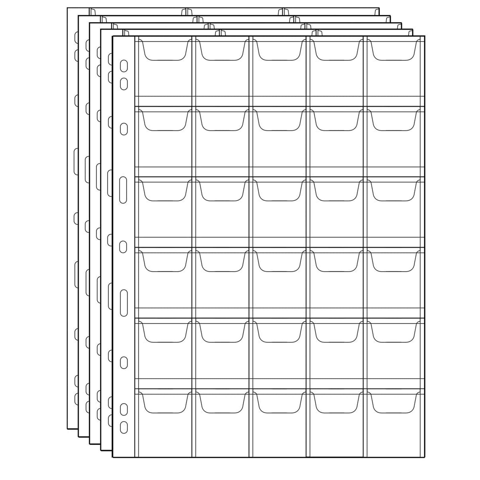 Uncle Paul Coins Protectors, 30 Pockets – 5 Sheets, Storage Inserts for 9 Holes Standard Coins CS03530