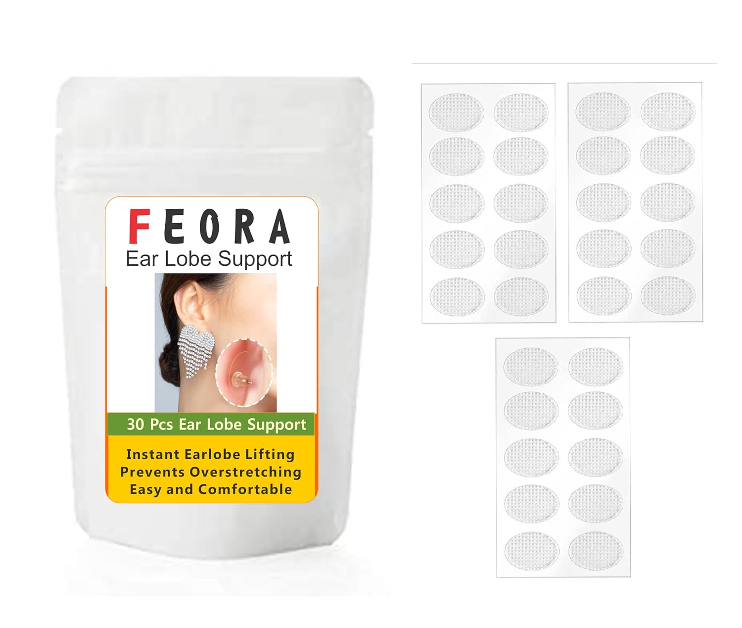 Buy Feora9X Ear Lobe Support Patches For Women, Earlobes Invisible