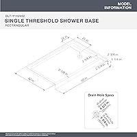 Vista 122 de DreamLine SlimLine DLT-1134420-22 - Base de ducha con drenaje central de 34 pulgadas de profundidad x 42 pulgadas de ancho x 2 3/4 pulgadas de alto