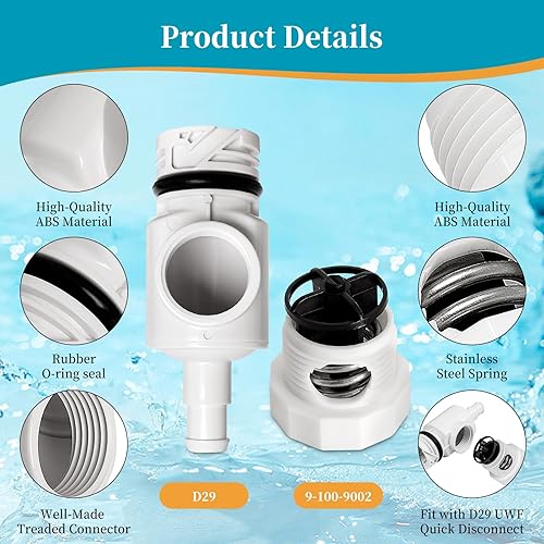 Miniatura 4 de AOIT D29 UWF - Kit de repuesto universal de desconexión rápida para alivio de presión 9-100-9002, pieza de repuesto para Polaris Zodiac 180 280 380