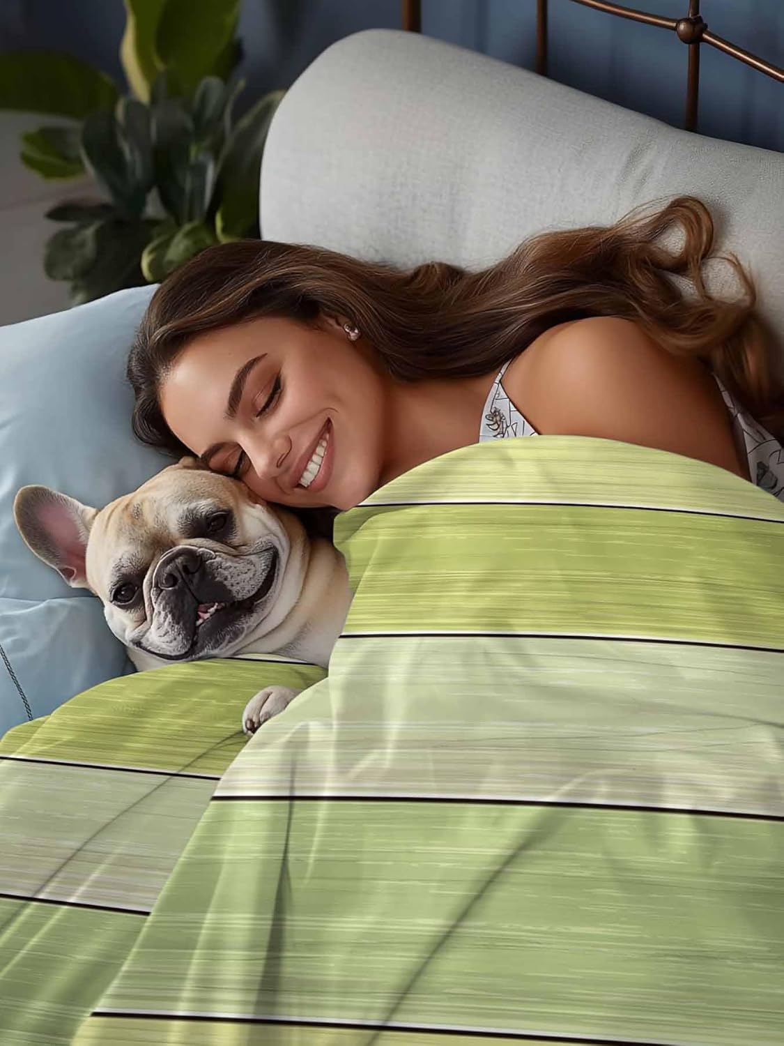 Top Sheet King Bedding Flat Sheet Only, Farmhouse Wood Board Microfiber Bed Sheets Soft Breathable Bedding Flat Sheets, Green Gradient Wooden Hotel Luxury Top Sheets