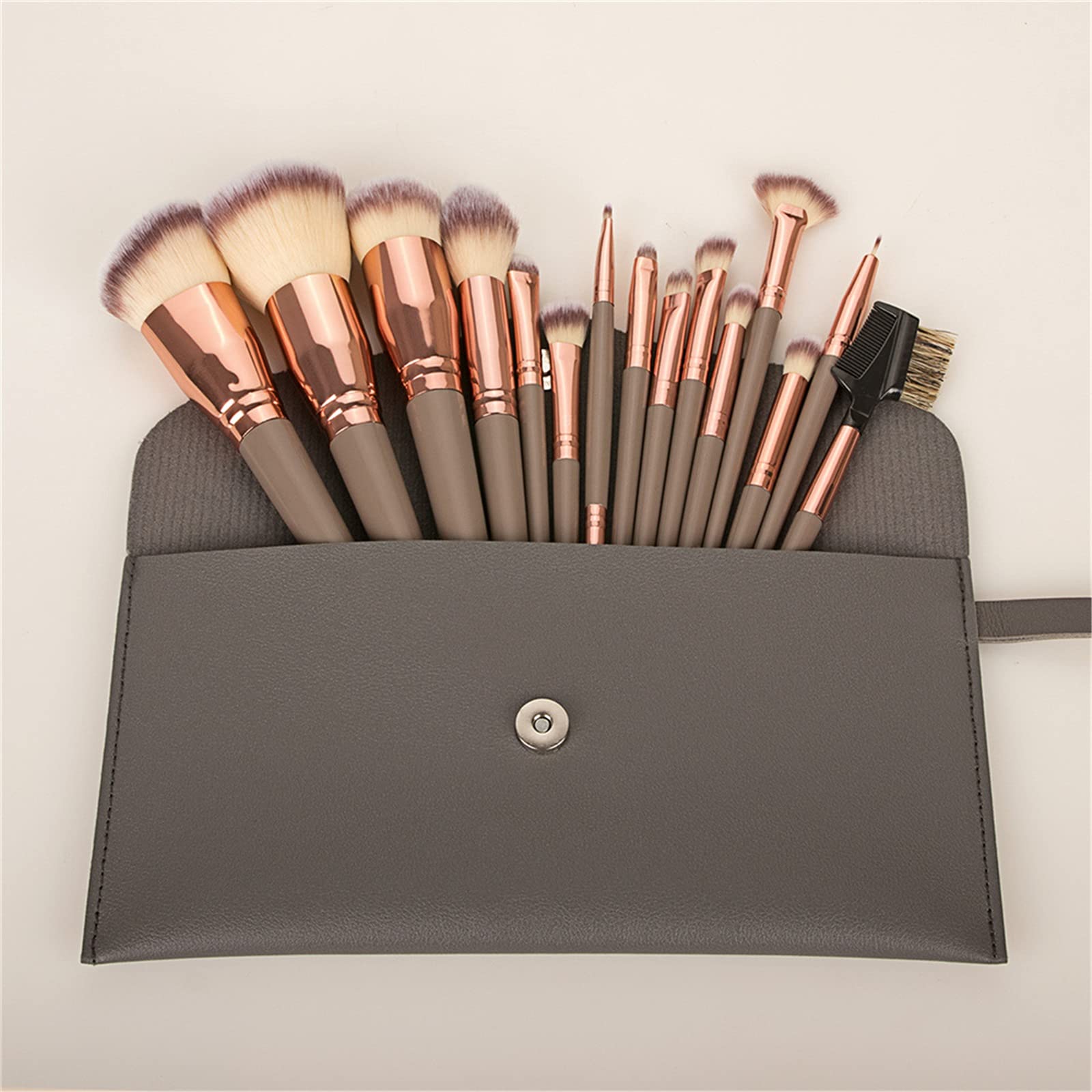 Set di Pennelli per Trucco Set di pennelli for trucco professionale 15pcs Professionale(Coffee With Bag)