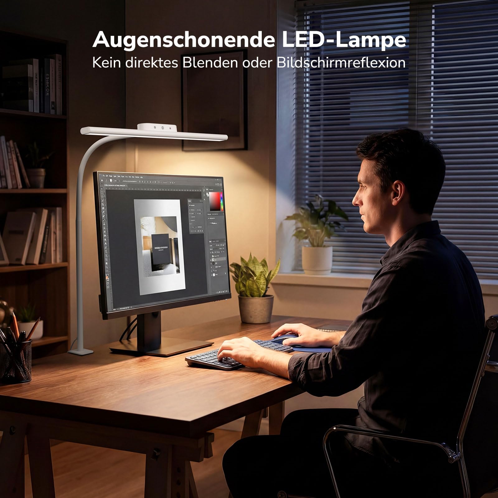 Lepro 11W Schreibtischlampe LED Klemmbar, Dimmbar und Augenschonende Schreibtisch Lampe, 5 Farbtemperaturen und 5 Helligkeitsstufen, mit flexiblem Schwanenhals, für Home Office & Büro, Weiß