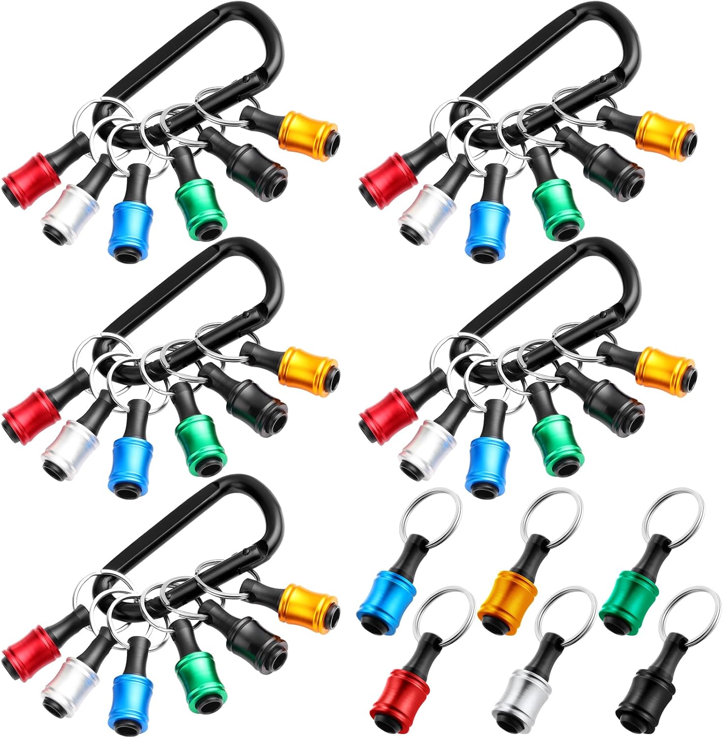 Therwen 30 Pcs 1/4" Hex Shank Aluminum Screwdriver Bit Holder