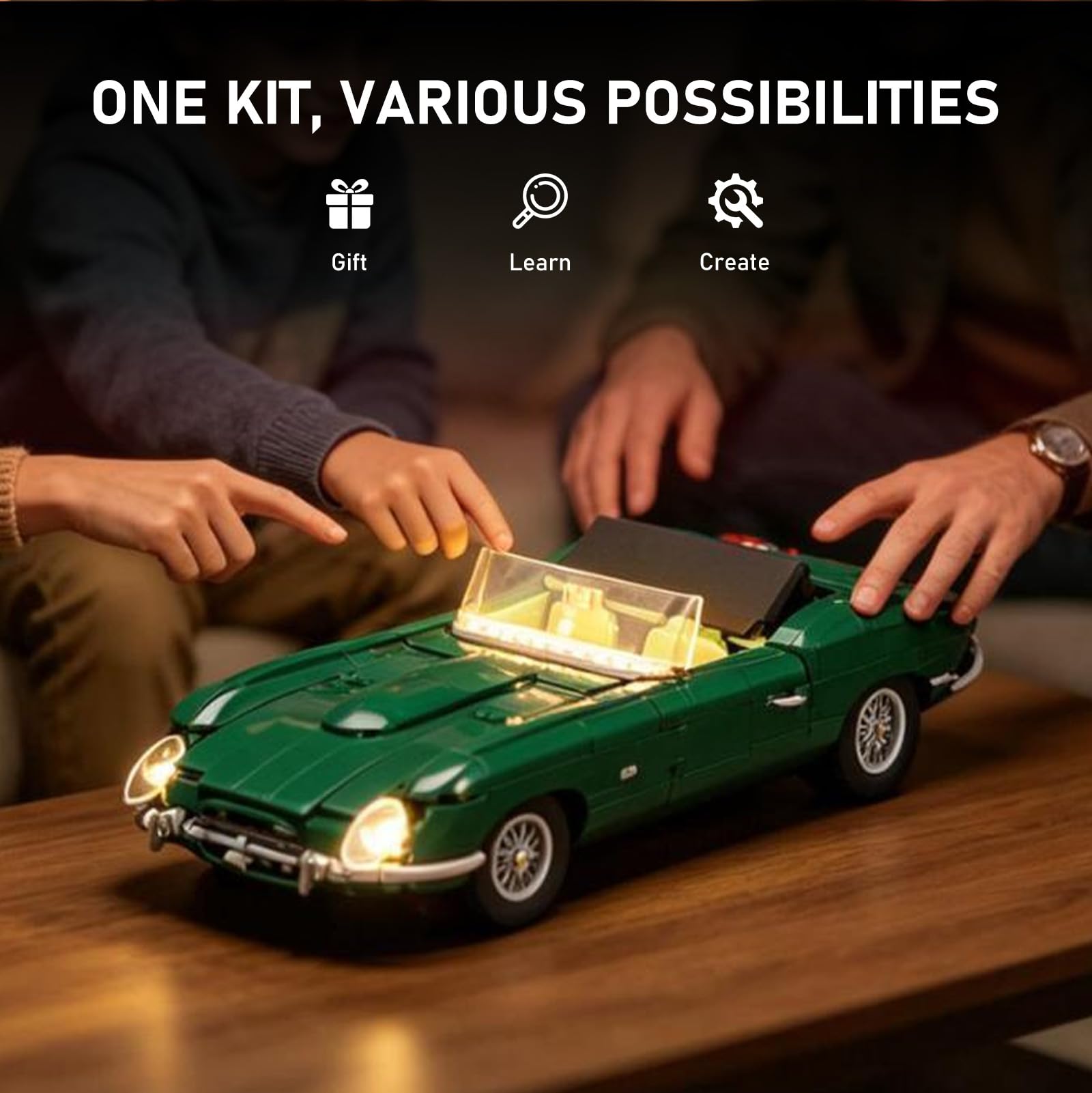 BRIKSMAX Zestaw oświetlenia LED do Lego 11381 Jaguar E-Type - kompatybilny z Lego Icons Model klocków - nie zawiera zestawu Lego