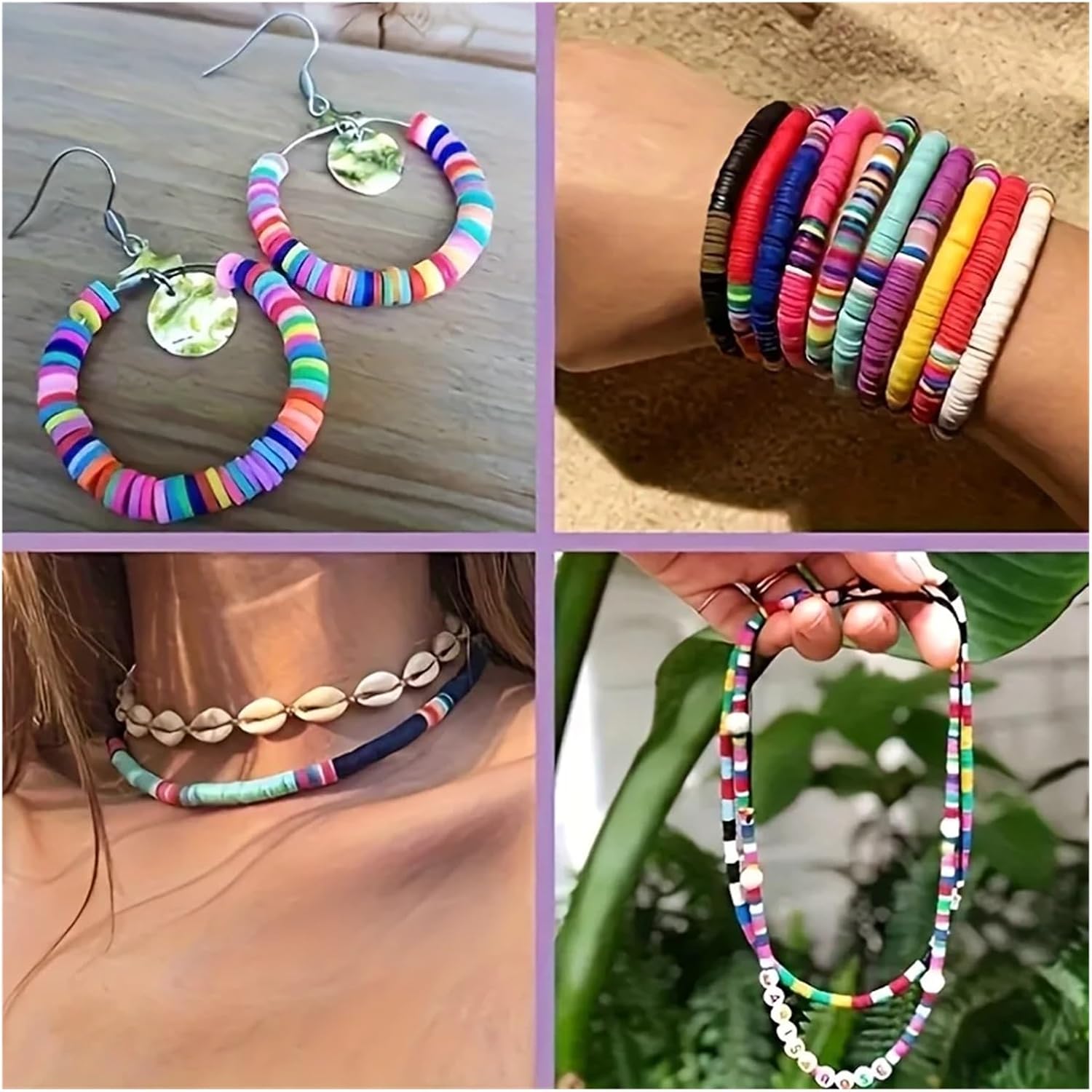 Yiodauh Bracelet Making Kit ‌3100Pcs Ultimate Bracelet Making Kit with Polymer Clay Beads, Charms & Elastic Cord | Includes Scissors, Storage Box | Non-Tox