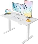 HUANUO 48 x 24 inch Electric Standing Desk Adjustable Height, 4 Memory Height Settings, Sit Stand Up Desk for Home Office & Computer Workstation, Light Walnut
