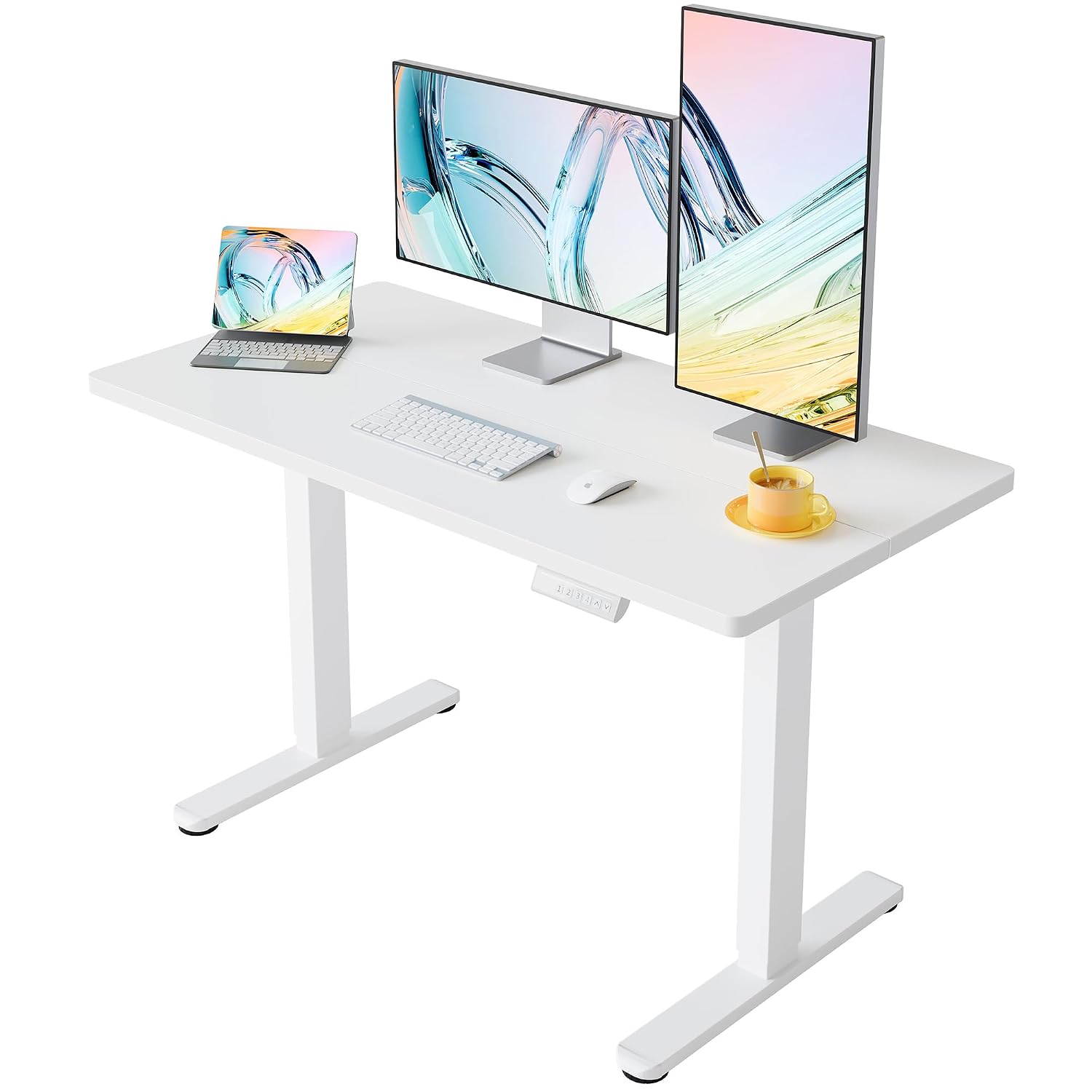 HUANUO 55 x 28 inch Electric Standing Desk Adjustable Height, 4 Memory Height Settings, Sit Stand Up Desk for Home Office... - Review, Price and Buying Guide