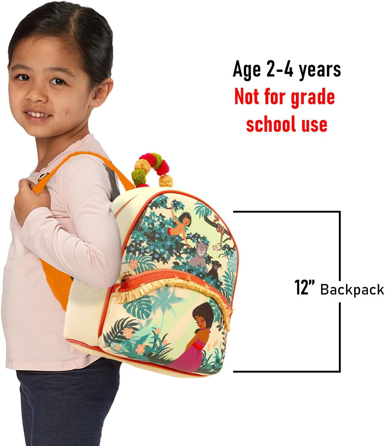 Disney Jungle Book Mini Backpack for Adults - Bundle 12" Leather Backpack Purse for Women Plus Tattoos | Jungle Book Small Bookbag Set