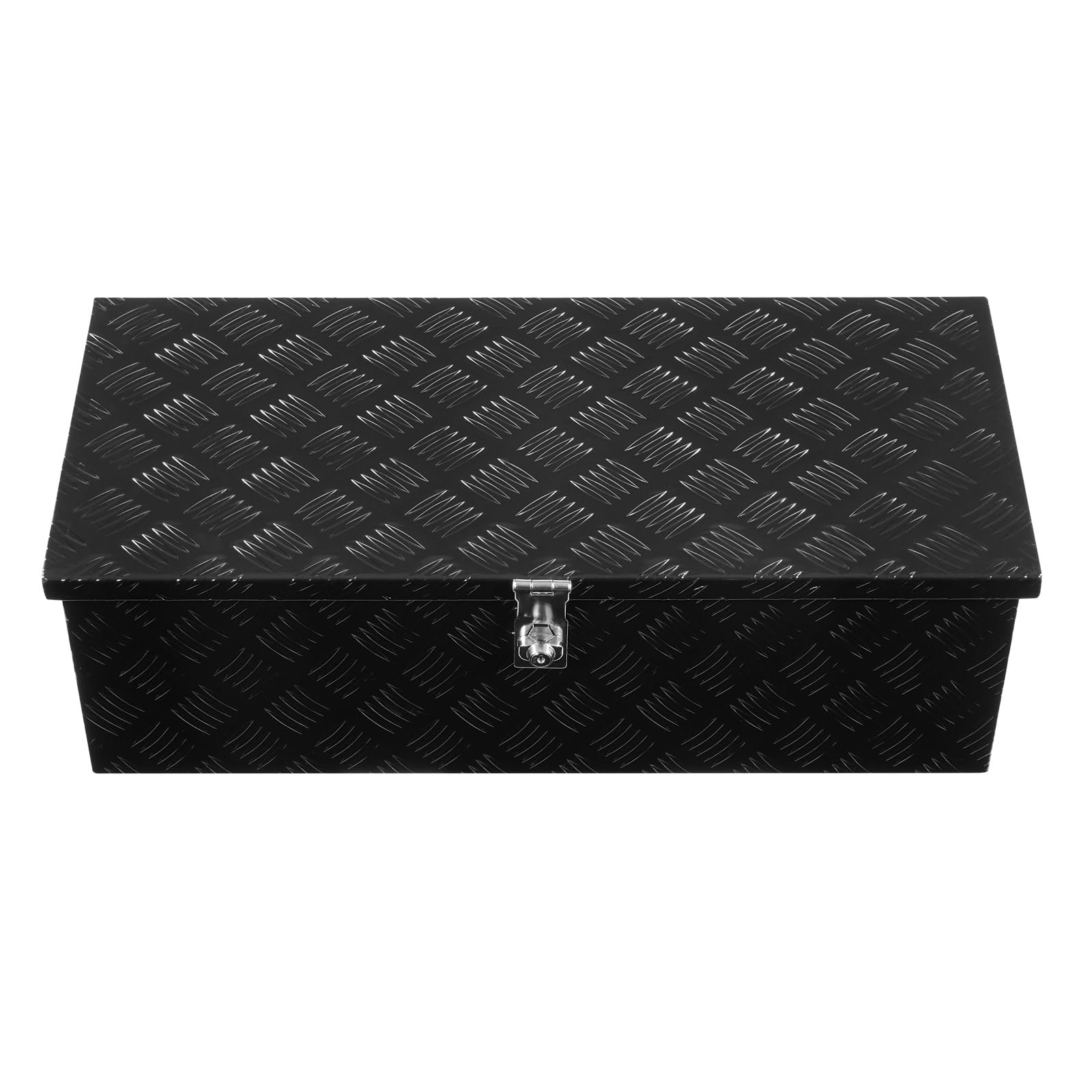 VEVOR Caja de Herramientas de Aluminio Resistente para Caja de Camioneta, con Diseño a Rayas, Asa Lateral y Llaves Seguridad, a Remolque, Camioneta, Autocaravana, 762 x 330,2 x 243,84 mm, Negro