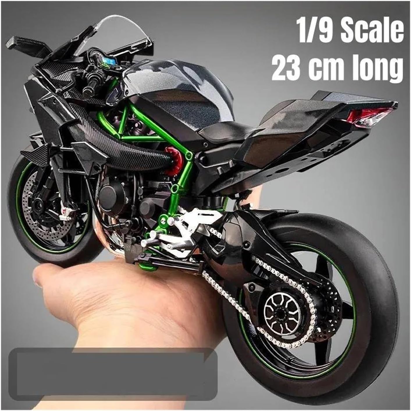 HASCBUYC 1/9 Compatible with H2R Ninja Motorcycle Miniature Diecast Metal Large Size Model Racing Sound & Light Collection Gift(H2)