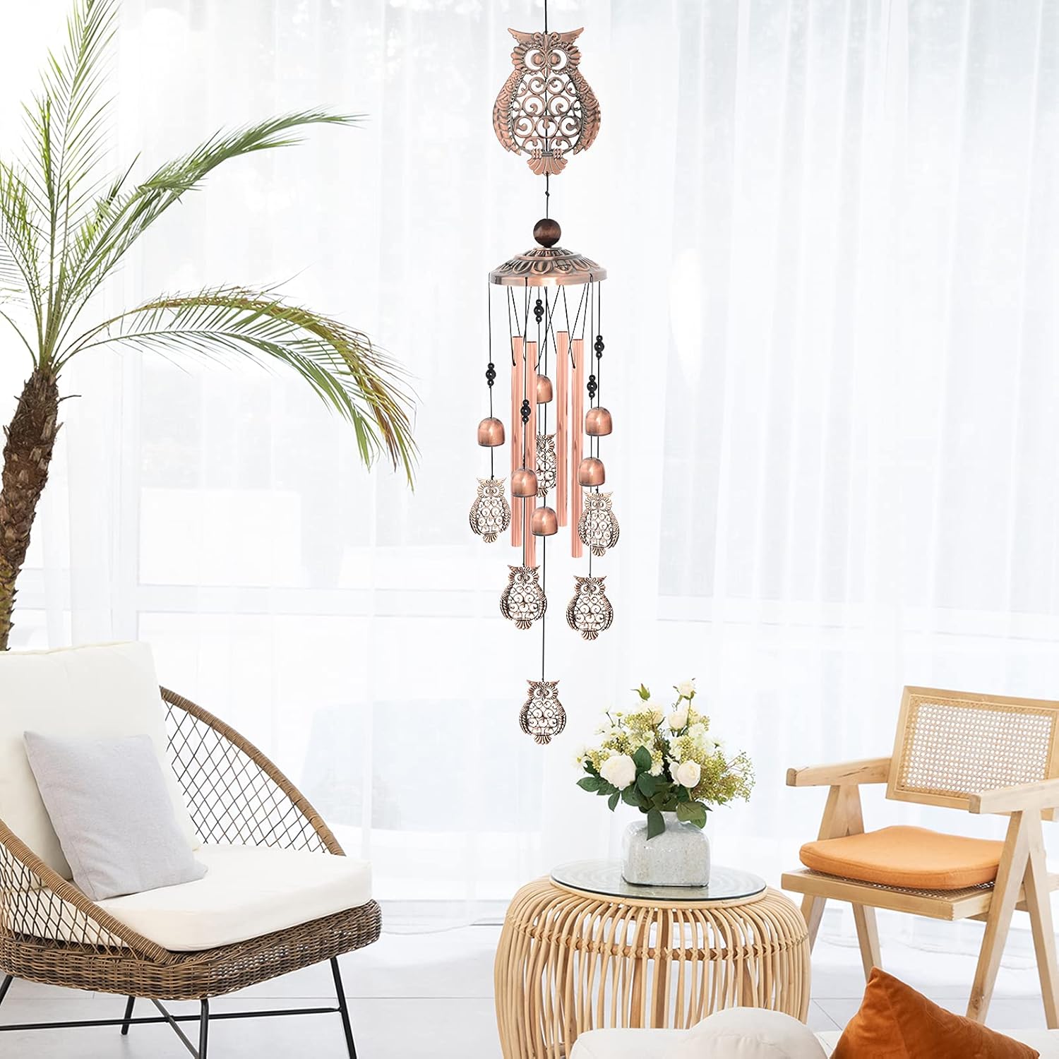 JOBOSI Retro Wind Chimes, Retor Garden Decor, Wedding Gift Best Gift for Mom, Birthday Gift, Metal Romantic Housewarming Gift for Women, Wind Chimes Outdoor Decor, Indoor Decor