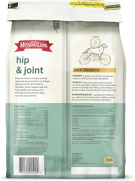 The Missing Link Hip & Joint + Probiotics Supplement 5lb Bag - Superfood Powder for Dog Cartilage & Bone Health, Joint Mobility & Flexibility