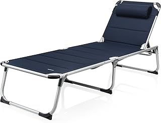 Campart BE-0637 Tumbona – Cubierta de poliéster 600D – Cama de viaje plegable