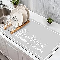 Vista 34 de Findosom Tapete de Secado de Platos de 12" x 20", Tapete de Café Súper Absorbente y Cortable, Tapete de Barra que Oculta Manchas para Encimera