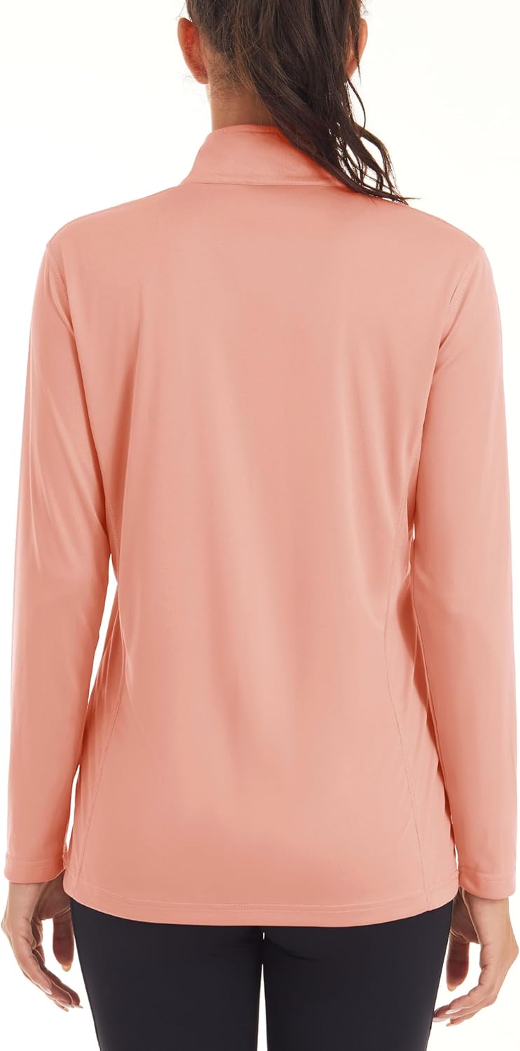 MAGCOMSEN Women's Shirts Long Sleeve 1/4 Zip UPF50+ UV Sun Protection Quick Dry Workout Hiking Athletic Shirts Rash Guard - Image 2