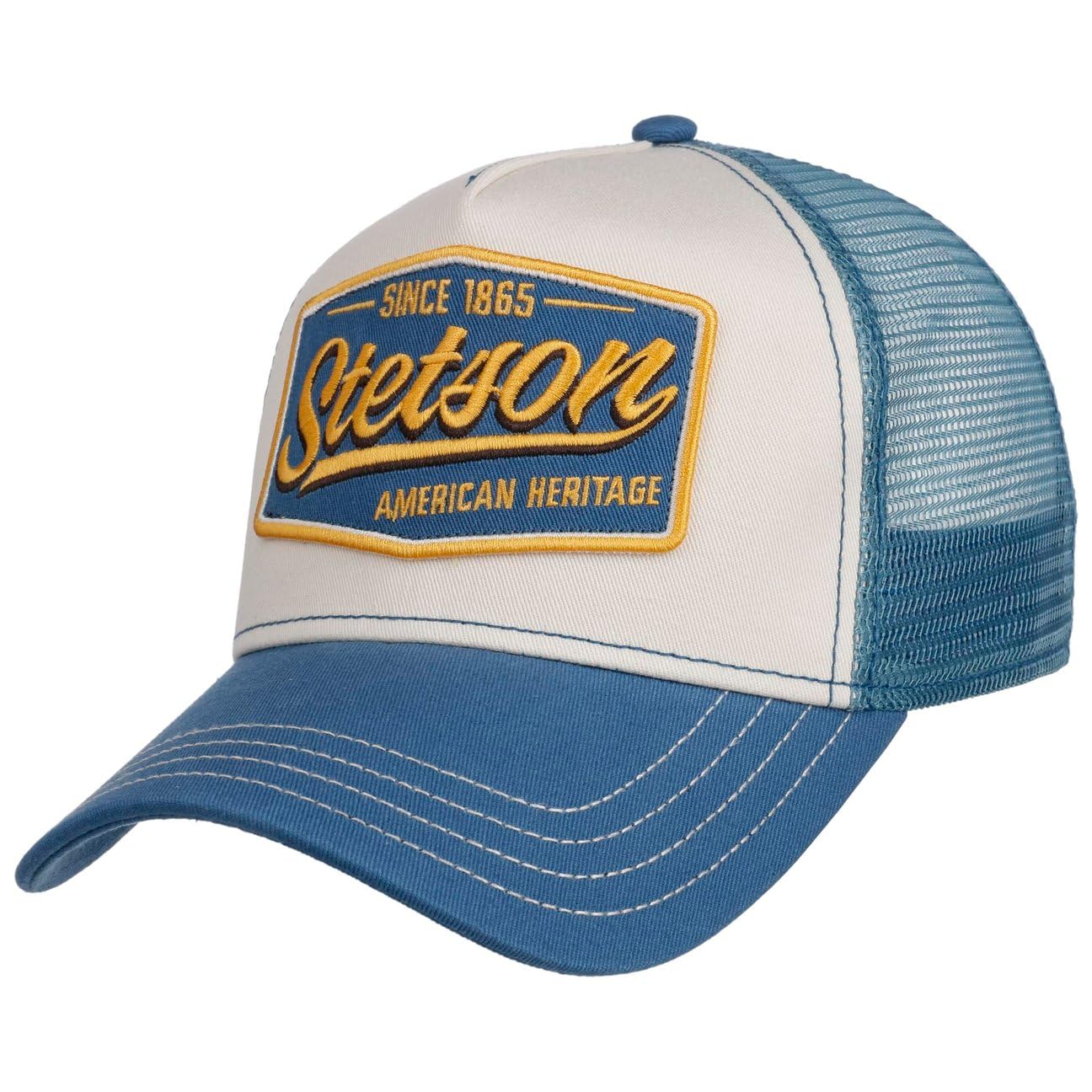 Stetson Czapka Trucker Since 1865 VintageKobiety/Mężczyźni - tirowca baseball cap z meshu Snapback, daszkiem, daszkiem wiosna-lato Lato - One Size niebieski