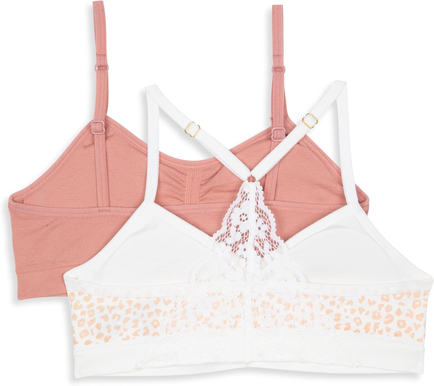 Maidenform Girls Seamless Ruched Lace Back Crop Bra 2 Pack - Image 3