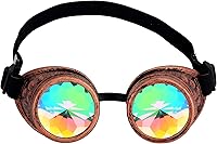 Vista 146 de Gafas de caleidoscopio retro con pinchos, gafas de cristal arcoíris steampunk estilo soldadura, gafas de cosplay punk