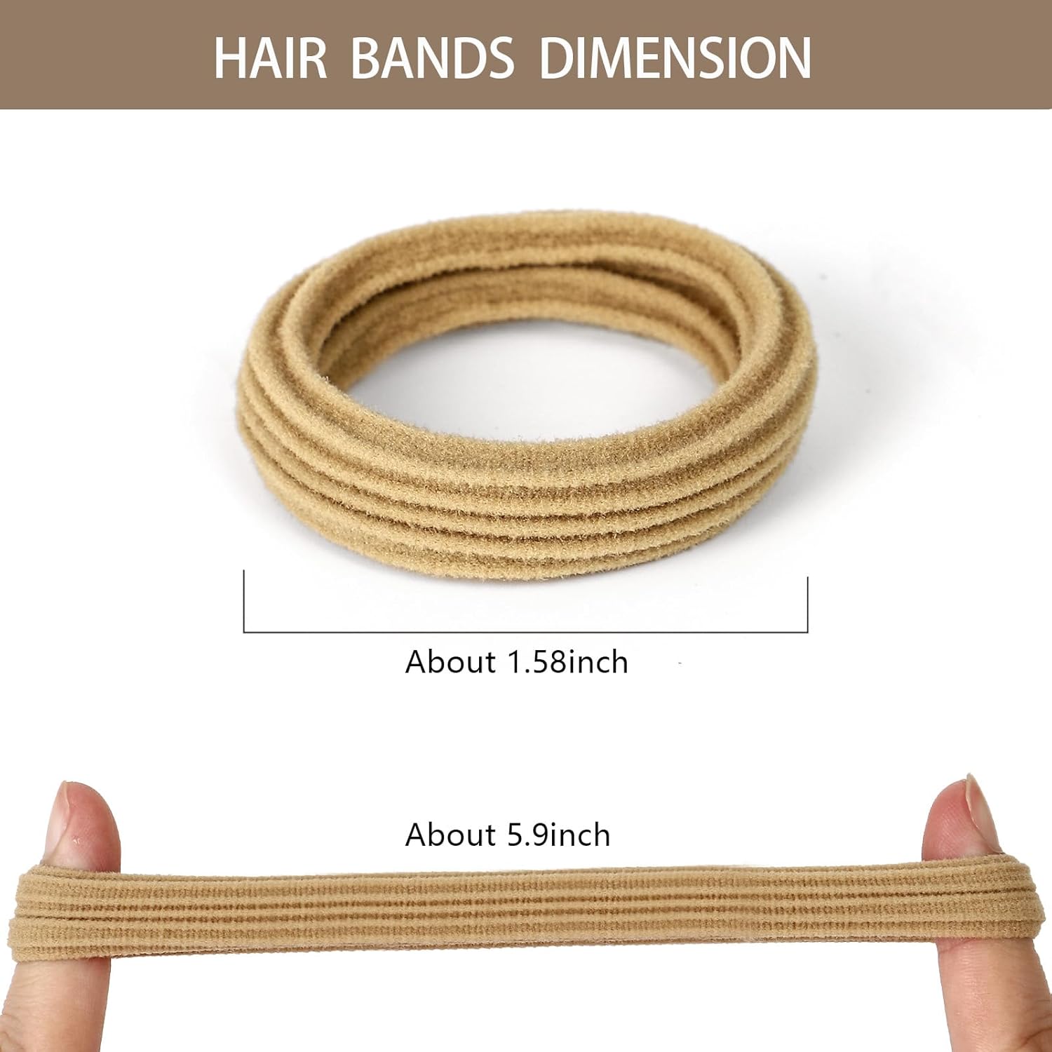 Bessrung 80 Pcs Brown Hair Ties No Damage, Seamless Elastic Hair Ties for Women Girls, Strong, Stretchy Soft Nylon Ponytail Holders for Thin Thick Hair, Hair Accessories for Valentine's Day Gift - Image 4