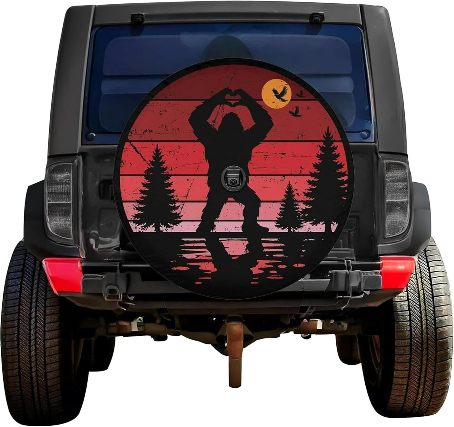 Bigfoot Sunset Spare Tire Cover Forest Love Outdoor Decor